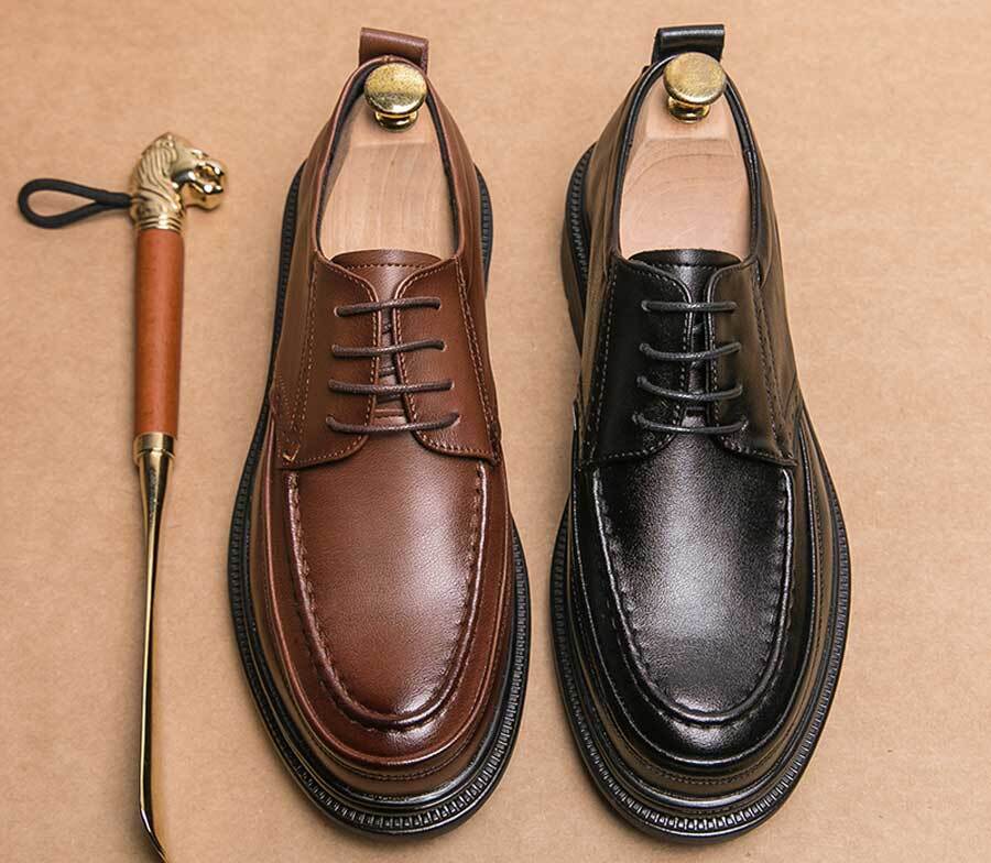 Men's retro brogue derby dress shoes