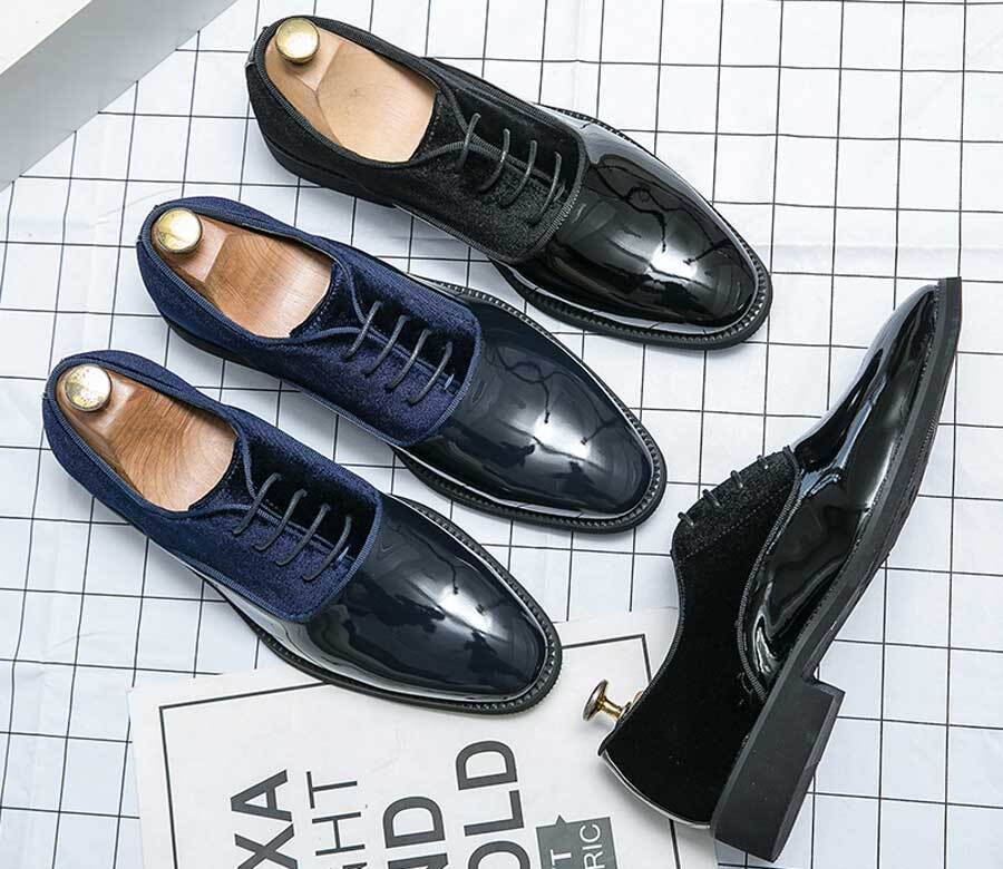 Men's patent oxford dress shoes