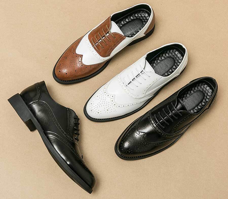Men's wingtip brogue oxford dress shoes