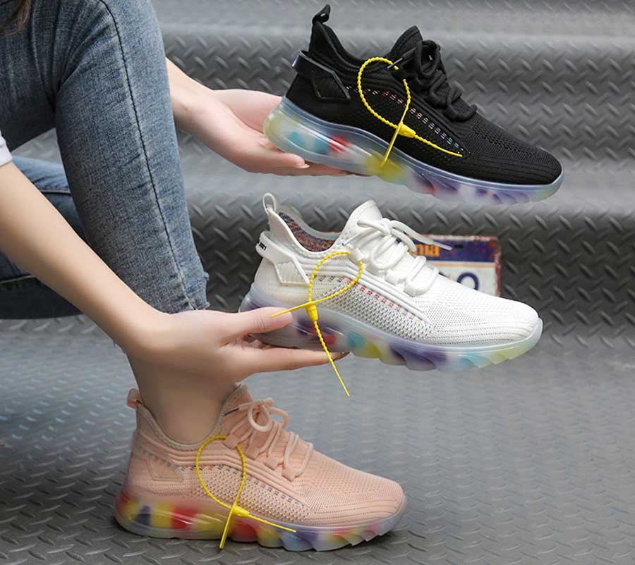 Women's flyknit stripe texture pattern shoe sneakers
