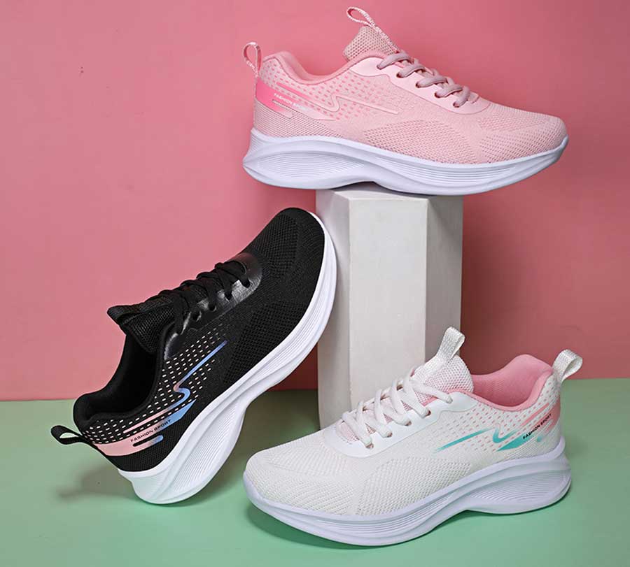 Women's flyknit pattern stripe & print shoe sneakers