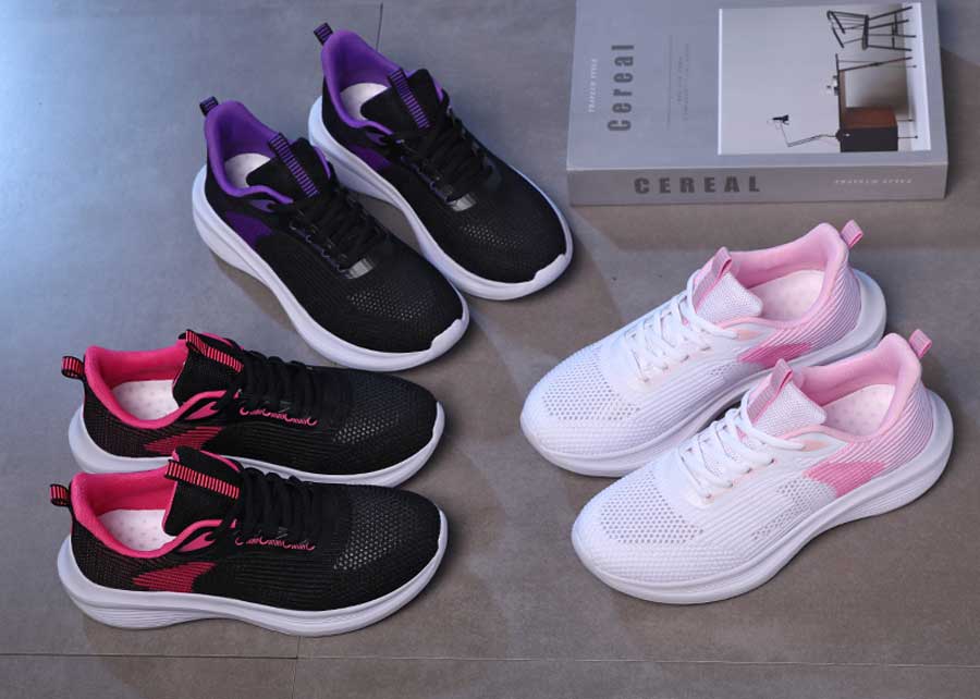 Women's flyknit pattern stripe texture shoe sneakers