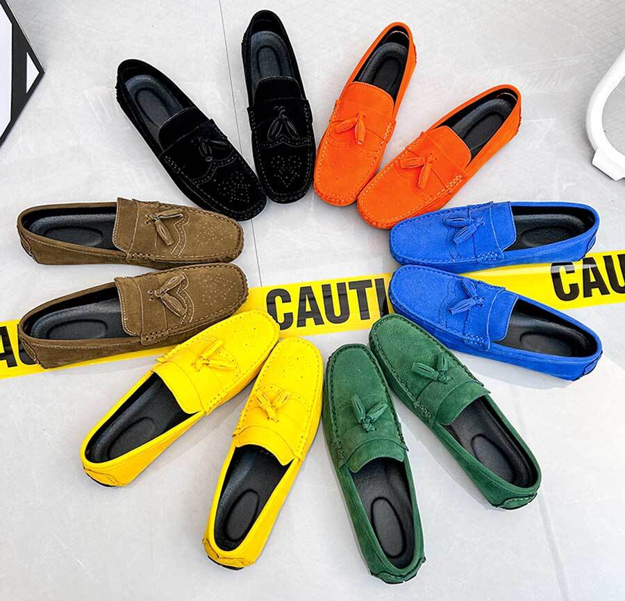 Men's wingtip brogue top tassel slip on shoe loafers