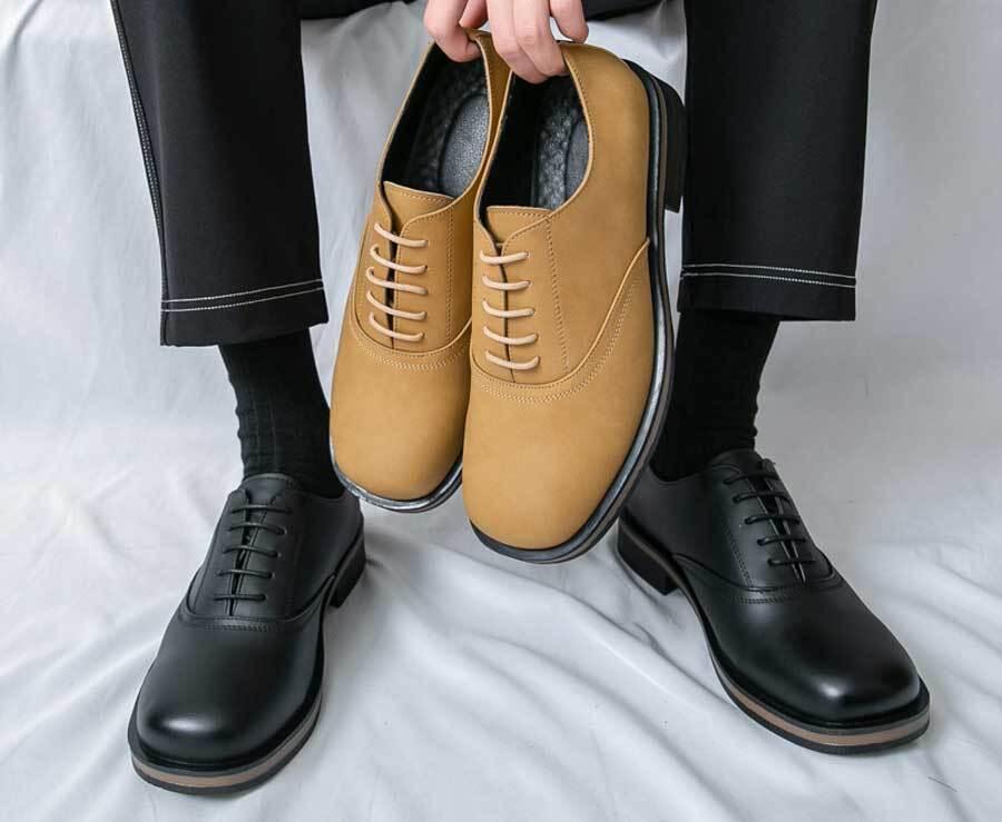 Men's urban curved toe oxford dress shoes