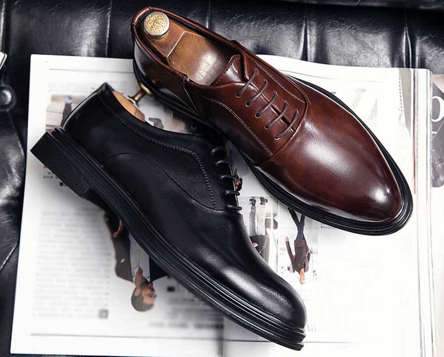 Men's retro plain oxford dress shoes