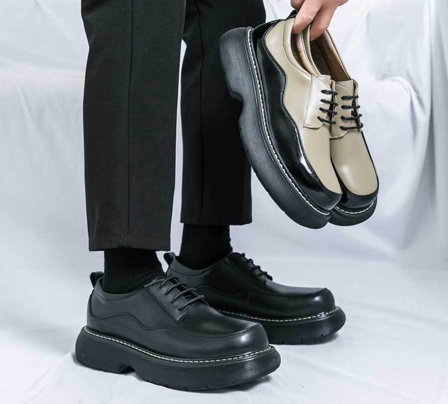 Men's urban thick sole derby dress shoes