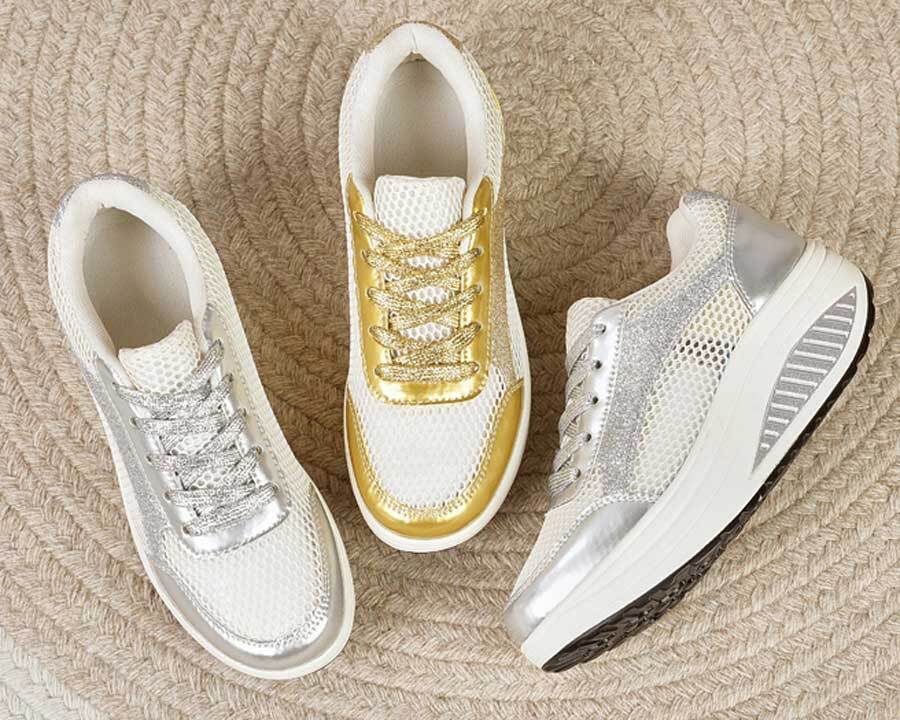 Women's hollow out lace up rocker bottom shoe sneakers