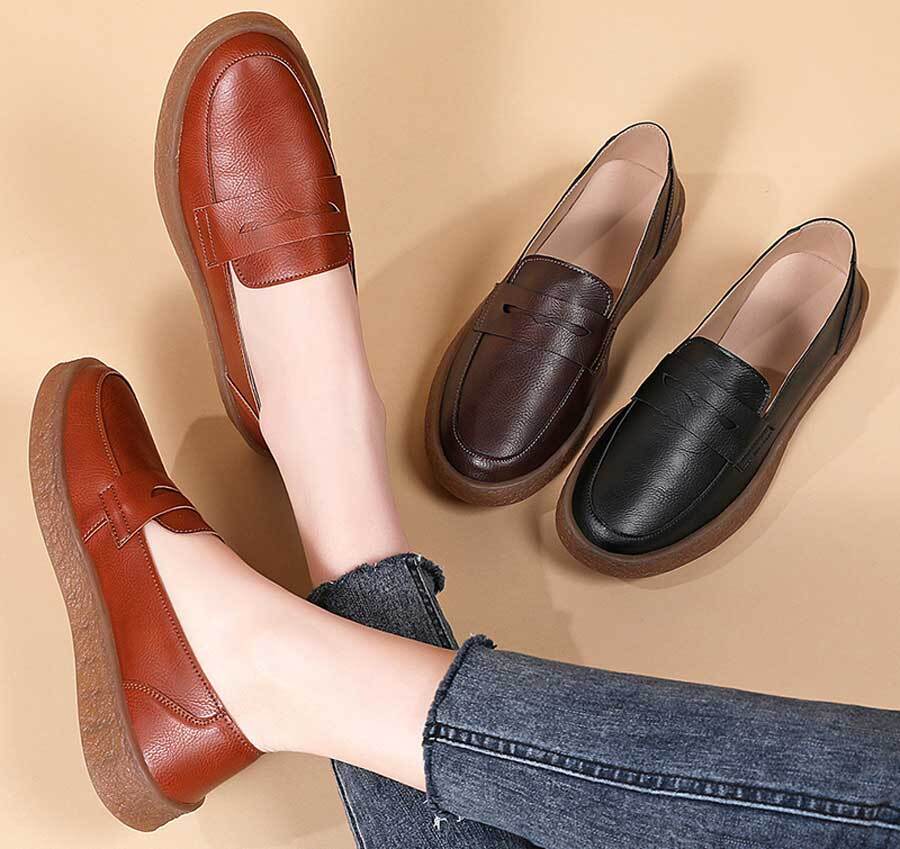 Women's casual penny strap slip on shoe loafers
