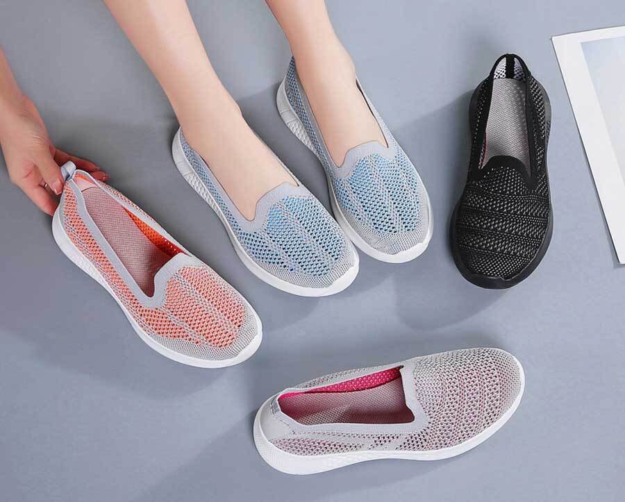 Women's hollow out lightweight flyknit slip on shoe sneakers