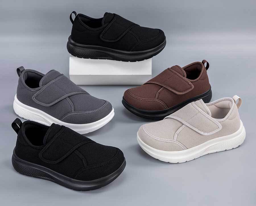 Women's flyknit wide velcro open vamp nursing shoe sneakers Women's flyknit wide velcro open vamp nursing shoe sneakers